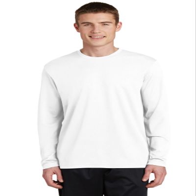 SPORT-TEK PosiCharge RacerMesh Long Sleeve Tee | Workout T-Shirt for Men & Women, Athletic Gym Clothing for Spring & Summer White