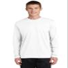 SPORT-TEK PosiCharge RacerMesh Long Sleeve Tee | Workout T-Shirt for Men & Women, Athletic Gym Clothing for Spring & Summer White view 1