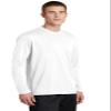 SPORT-TEK PosiCharge RacerMesh Long Sleeve Tee | Workout T-Shirt for Men & Women, Athletic Gym Clothing for Spring & Summer White view 4