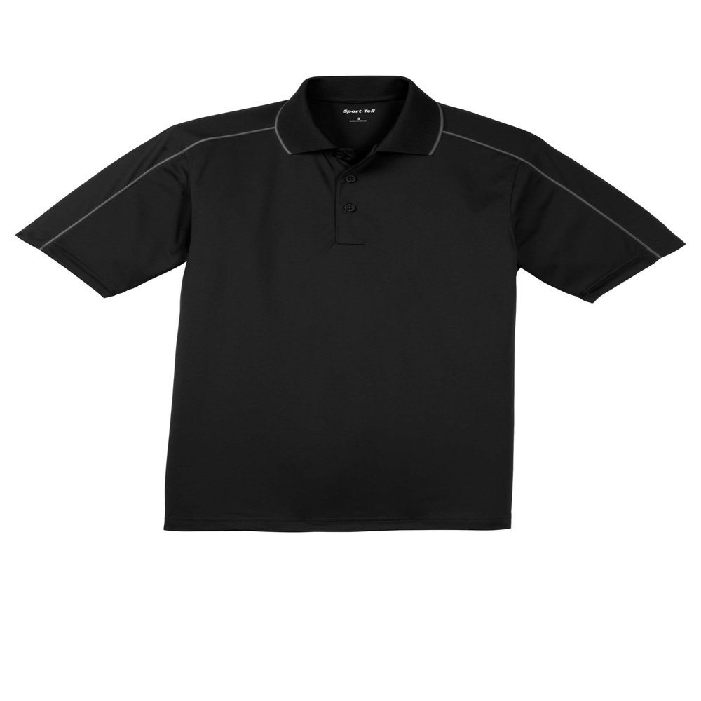 SPORT-TEK Unisex Micropique Sport-Wick Piped Polo Black/Iron Grey