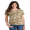 Port & Company Women's 5.4-oz 100% Cotton V-Neck Camo Tee. LPC54VC Desert Camo 2XL view 1