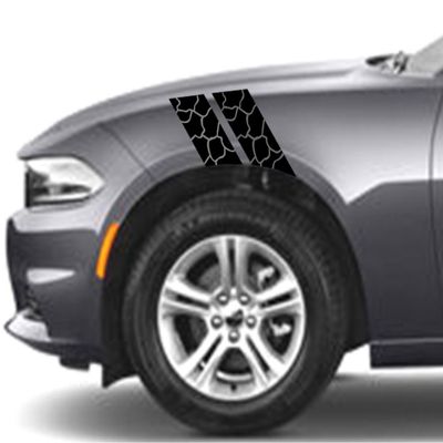 Clausen's World Rock Fender Hash Mark Bars Vinyl Racing Stripes Graphic Decals 4" (Fits Dodge Charger) Driver Side - Pink