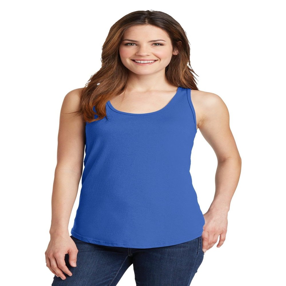 Port & Company Women's 5.4-oz 100% Cotton Tank Top. LPC54TT Royal 2XL