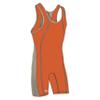 Brute Maverick Wrestling Singlet - Custom Color -:Orange/Grey- YS view 1