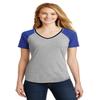 District Juniors Mesh Sleeve V-Neck Tee. DT276 view 1