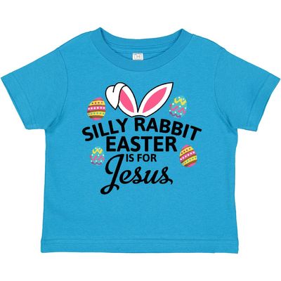 inktastic Silly Rabbit Easter is for Jesus with Bunny Head and Easter Eggs Toddler T-Shirt 3T Turquoise 2908c