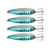 4pcs Fish WOW! 3oz Fishing Spoon with a Treble Hook 85g Fish Jigging Casting Lure Baits - Blue Mackerel view 1
