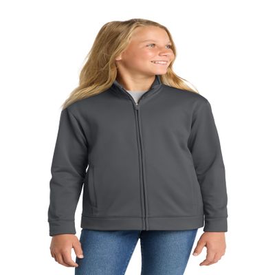 SPORT-TEK Youth Sport-Wick Fleece Full Zip Jacket | Breathable Zip Up Sweatshirt for Boys & Girls, Lightweight Fleece Jacket