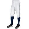CHAMPRO boys Pipe Triple Crown Polyester Knicker with Braid, White, Navy Pipe, Large US view 1