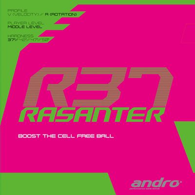 Andro 112286 R37 Table Tennis Rubber, Comfortable Hitting Feel, Aka(RD) 1.7