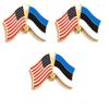 3 Estonia USA Friendship Flag Lapel Pins Pack of 3 Estonian & American Double Flag Pin Badge view 1