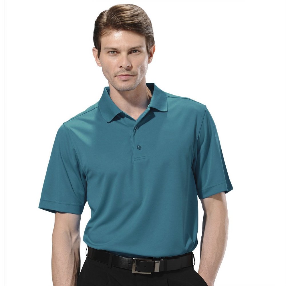 Monterey Club Men's Light Weight Pique Solid Polo Shirt #1070 (Algiers Blue, 4X-Large)