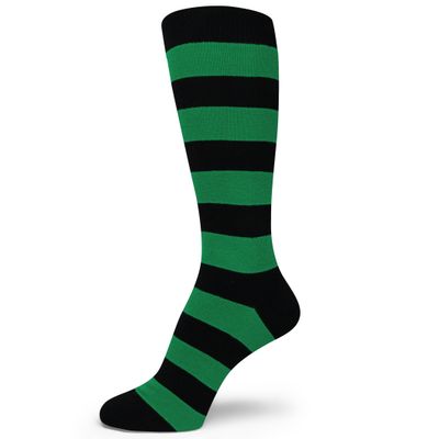 Spotlight Hosiery Two Color Striped Mens Dress Socks,Green/Black,Size 10-13, 1PR