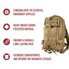 Rothco Trauma Kit Backpack - Includes Over 190 Emergency Survival Items for Any Situation - Coyote Brown view 2