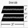 Barb Wire Fender Hash Mark Bars Vinyl Racing Stripes Graphic Decals 4" (Fits Dodge Durango) Driver Side - Yellow view 2