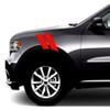 Barb Wire Fender Hash Mark Bars Vinyl Racing Stripes Graphic Decals 4" (Fits Dodge Durango) Driver Side - Yellow view 3