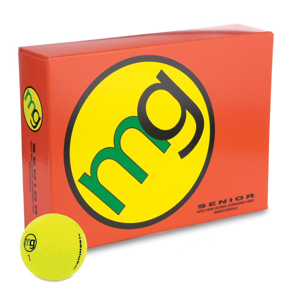 MG Golf Balls Senior Longest with Speed, Distance, & Maximum Enjoyment (1-Dozen) Choose from Classic White or Optic Yellow