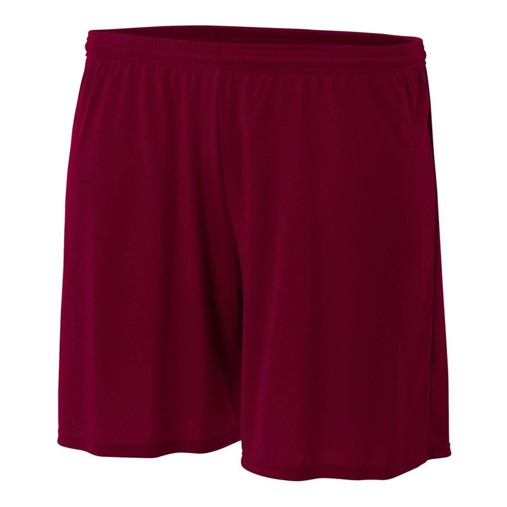 A4 Sportswear Maroon Adult XL 9" Performance Shorts Moisture Wicking All Season UPF 30+/No Pockets