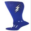 MOXY Socks Insane Bolt Knee High Soccer Socks  Blue Sports Socks with White Lightning Bolt for Men & Women - Durable, Comfortable Athletic Socks for Training, Games & Gym view 2