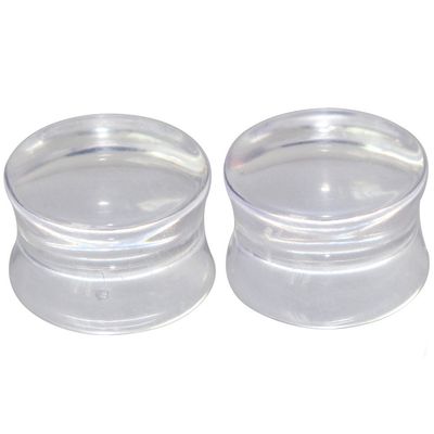 14mm 9/16" Transparent Acrylic Ear Tunnel Stretcher Double Flared Earlobe Saddle Plug Gauge