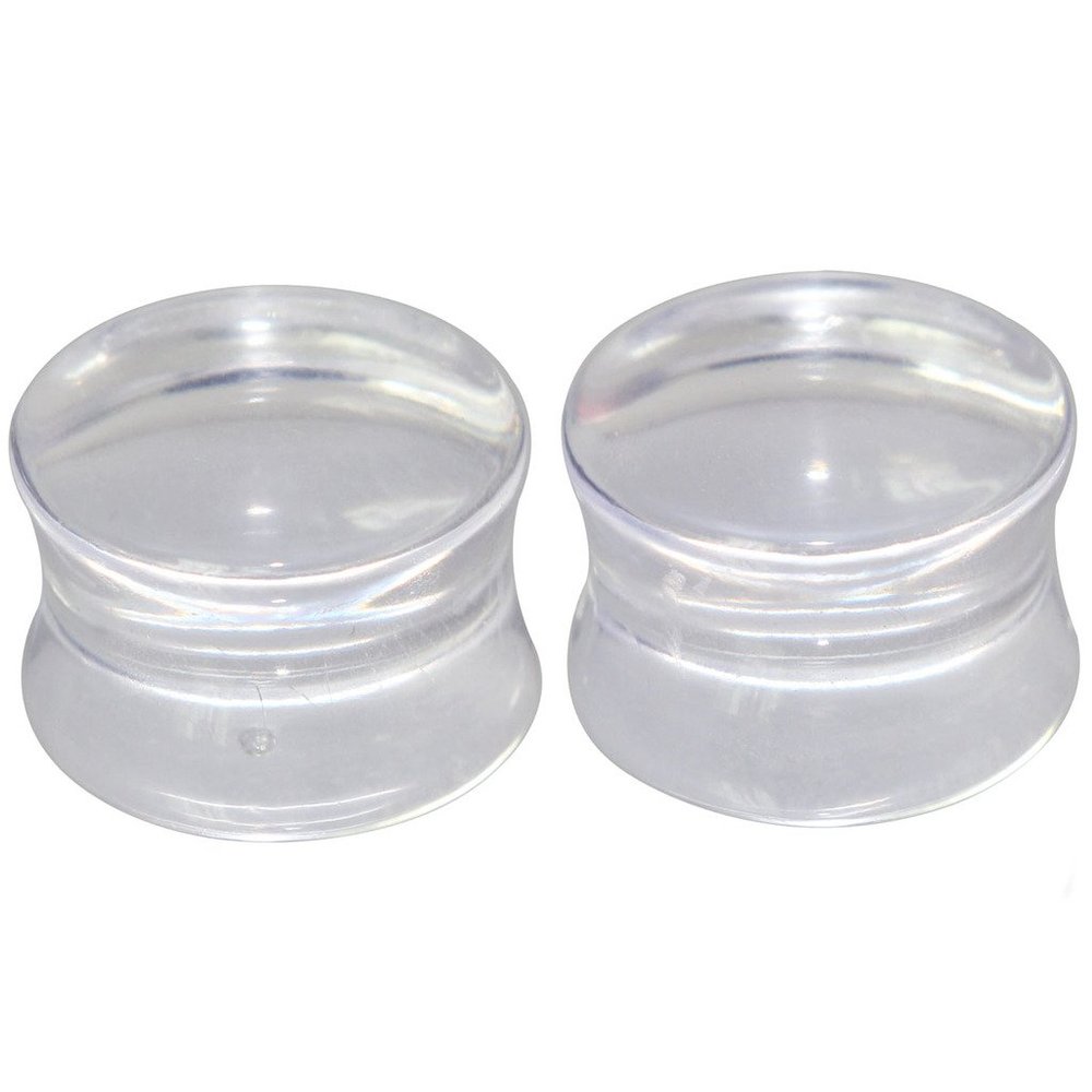 14mm 9/16" Transparent Acrylic Ear Tunnel Stretcher Double Flared Earlobe Saddle Plug Gauge
