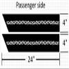 BARB WIRE Fender Hash Mark Bars Vinyl Racing Stripes Graphic Decals 4" (Fits Dodge Durango) Both Sides - Blue view 3