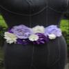 nania maternity pregnancy sash for Mon to be baby shower sash flower sash (Purple) view 2