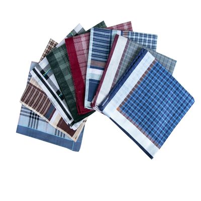 Assorted Men's Cotton Pocket Square Plaid Small Handkerchiefs Soft Hankies 3Pieces