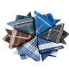 Assorted Men's Cotton Pocket Square Plaid Small Handkerchiefs Soft Hankies 3Pieces view 2