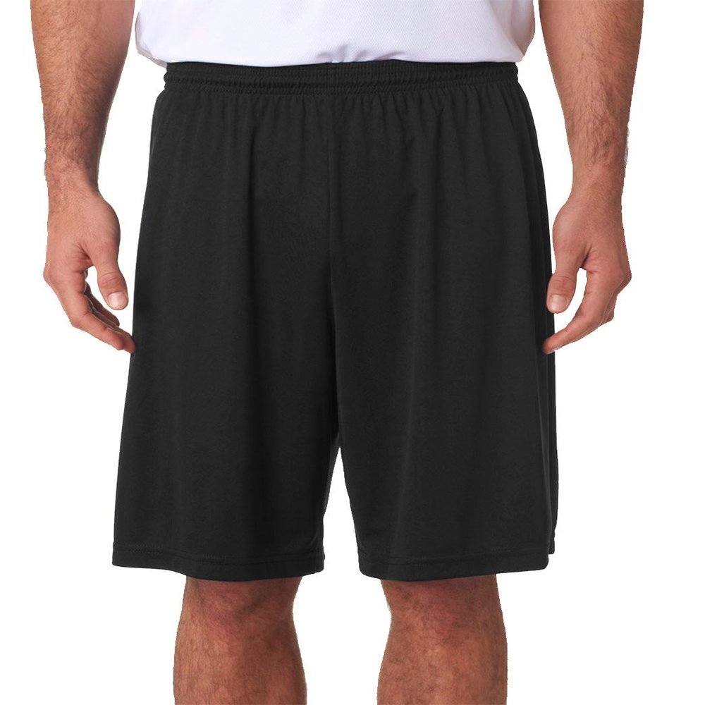 A4 Sportswear Black Adult 2X 9 Performance Shorts Moisture Wicking All Season UPF 30+/No Pockets
