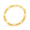 24K Gold Plated Links Classic Figaro Chain Link Bracelet Length 8.26" Width 2mm-9mm (Length:21cm,Width:4mm) view 1