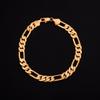 24K Gold Plated Links Classic Figaro Chain Link Bracelet Length 8.26" Width 2mm-9mm (Length:21cm,Width:4mm) view 3