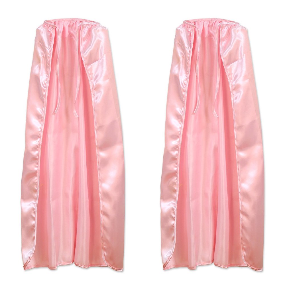 Beistle 2-Piece Fabric Capes in Pink, Halloween Costume Accessory, Dress Up Party Supplies for Fantasy Magic Themed Event, Renaissance Fair, 30"
