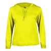 Badger Sport Ladies Safety Yellow Green Long Sleeve XS Hoodie Tee view 1