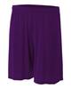 A4 Sportswear Purple Youth XS 6" Performance Shorts Moisture Wicking All Season UPF 30+/No Pockets view 1