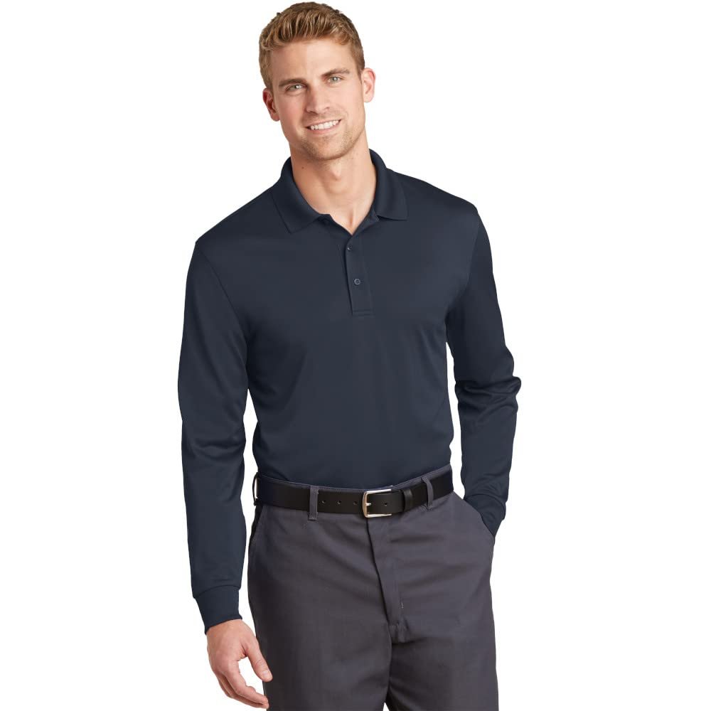 CornerStone Unisex Select Snag-Proof Long Sleeve Polo, Dark Navy, Medium