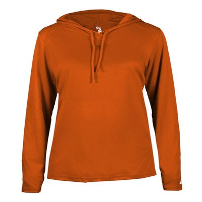 Badger Sport Ladies Burnt Orange Long Sleeve Small Hoodie Tee
