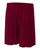 A4 Sportswear Maroon Youth Large 6" Performance Shorts Moisture Wicking All Season UPF 30+/No Pockets view 1
