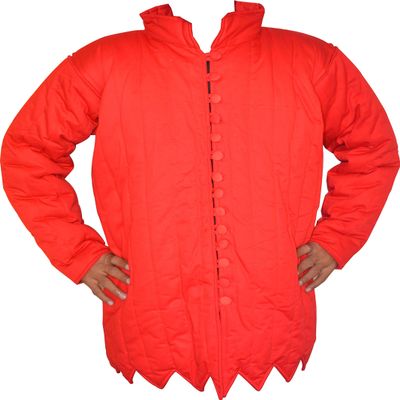 Thick Padded Zig Zag Design Gambeson ABS (RED, 44)