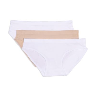 Maidenform Girls' Big Seamless Hipster, Nude/White, Medium