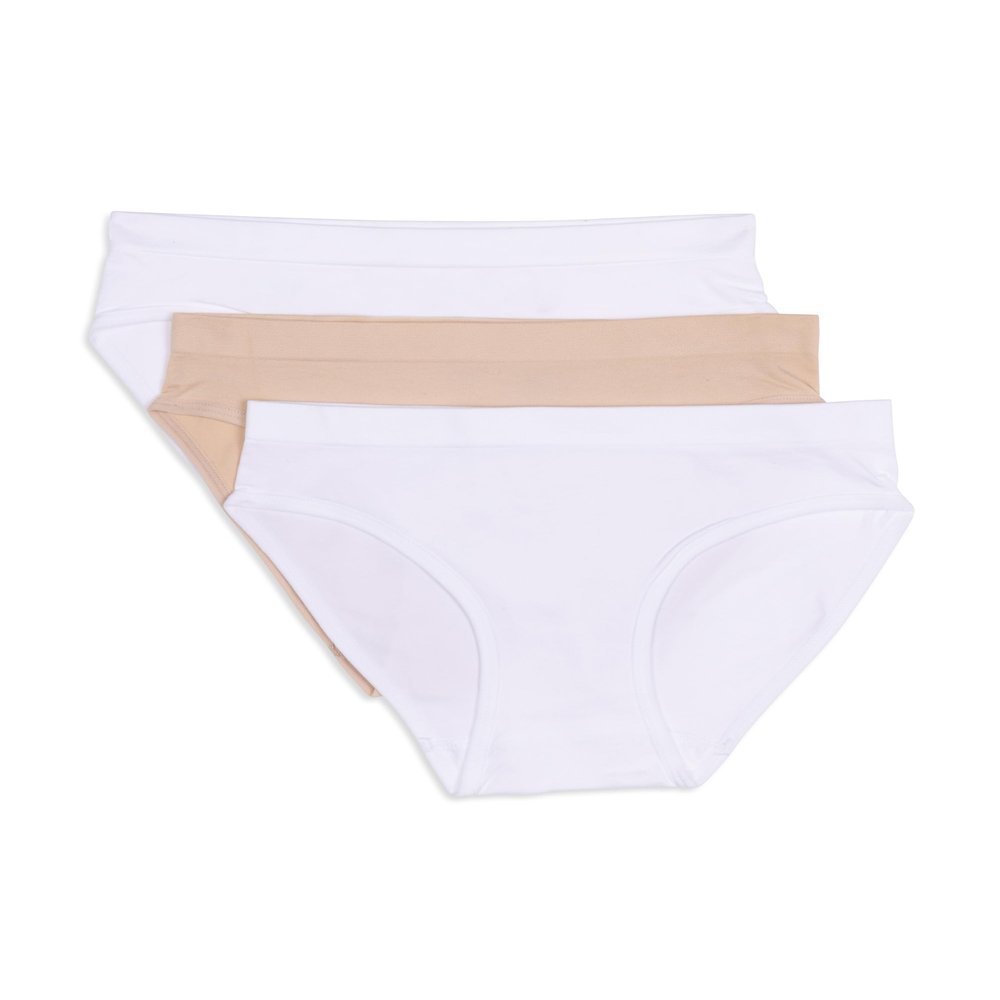 Maidenform Girls' Big Seamless Hipster, Nude/White, Medium