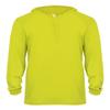 Badger Sport Youth Safety Yellow Green Long Sleeve Large Hoodie Tee view 1
