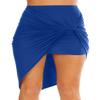 Simlu Womens Drape up Stretchy Asymmetrical High Low Short Mini Bodycon Pencil Skirt Royal Blue XX-Large view 1