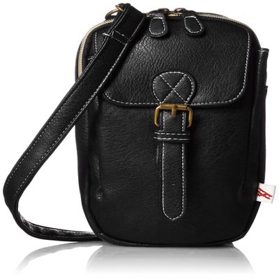 Propeller Heads Shoulder Bag, Synthetic Leather, Vertical Multi-functional Mini Shoulder Bag, black (black 19-3911tcx)