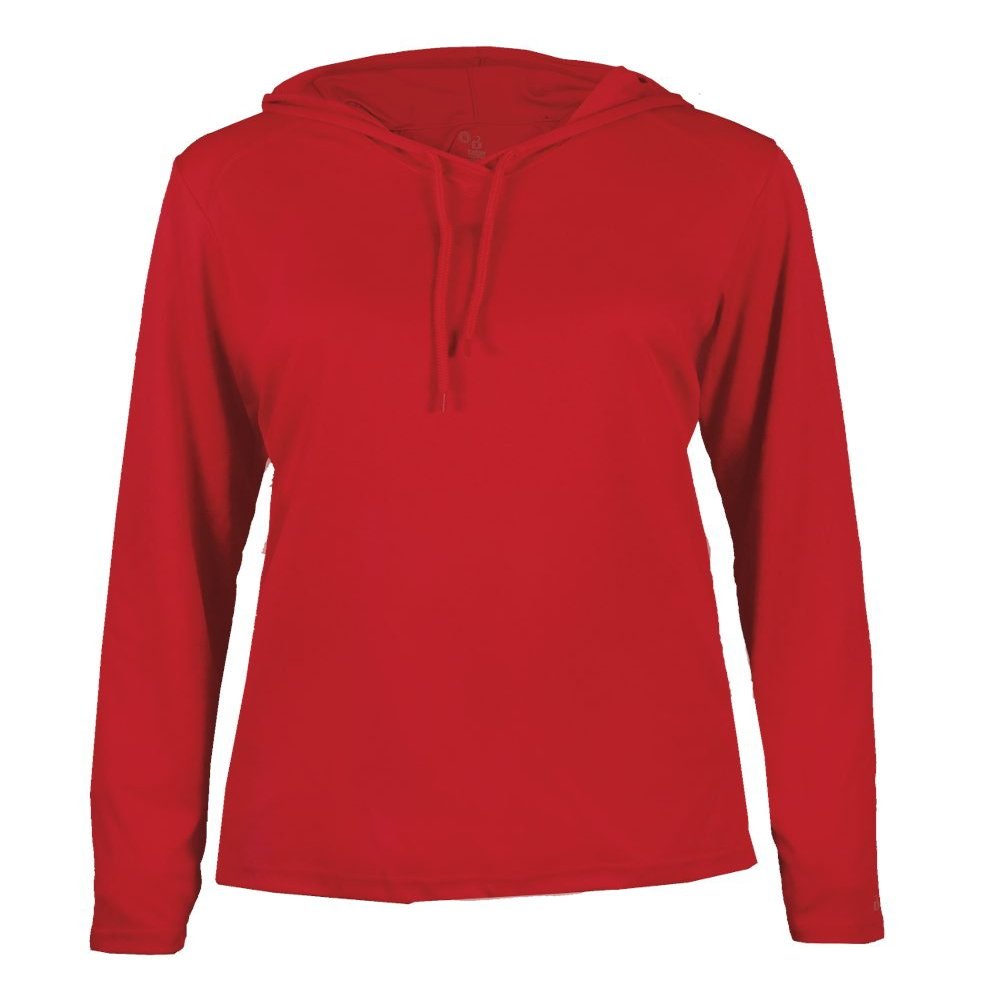 Badger Sport Ladies Red Long Sleeve XS Hoodie Tee