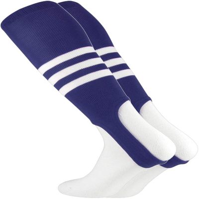 TCK Striped Baseball Stirrups Pattern B (Navy/White, Large)