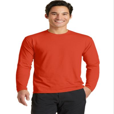 Port & Company Long Sleeve Performance Blend Tee S Orange