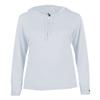 Badger Sport Ladies Silver Long Sleeve 2X Hoodie Tee view 1