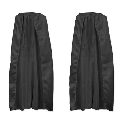Beistle 2-Piece Fabric Capes in Black, Halloween Costume Accessory, Dress Up Party Supplies for Fantasy Magic Themed Event, Renaissance Fair, 30"