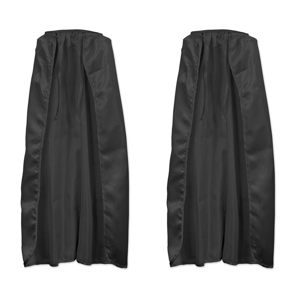 Beistle 2-Piece Fabric Capes in Black, Halloween Costume Accessory, Dress Up Party Supplies for Fantasy Magic Themed Event, Renaissance Fair, 30"